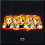 3D Lenticular Sticker - Demon Slayer - Kyojuro Rengoku Three Forms