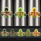 3D Lenticular Sticker - Dragon Ball - Broly Black Green Yellow Aura Three Panels Wide