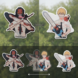 3D Lenticular Sticker - Chainsaw Man - Denji Chainsaw Devil and Human Two Forms