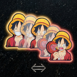 3D Lenticular Sticker - One Piece - Monkey D Luffy Three Expressions