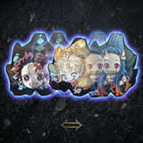 3D Lenticular Sticker - Demon Slayer - Tanjiro Nezuko Zenitsu Chibi Trio