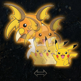 3D Lenticular Sticker - Pokémon - Pikachu Evolving Into Raichu