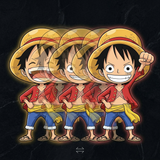 3D Lenticular Sticker - One Piece - Luffy Chibi Two Forms