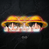 3D Lenticular Sticker - One Piece - Luffy Smiling Peeker Two Forms