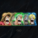 3D Lenticular Sticker - One Piece - Luffy Zoro Sanji Screaming Faces