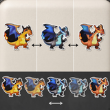 3D Lenticular Sticker - Pokémon - Charizard Mega X and Mega Y