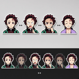 3D Lenticular Sticker - Demon Slayer - Tanjiro Kamado Four Expressions