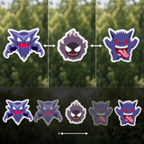 3D Lenticular Sticker - Pokémon - Gastly, Haunter, Gengar