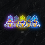 3D Lenticular Sticker - Dragon Ball - Vegeta Super Saiyan Blue Forms