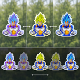 3D Lenticular Sticker - Dragon Ball - Vegeta Super Saiyan Blue Forms