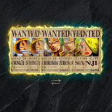 3D Lenticular Sticker - One Piece - Wanted Posters Luffy Zoro Sanji