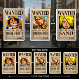 3D Lenticular Sticker - One Piece - Wanted Posters Luffy Zoro Sanji