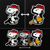 3D Lenticular Sticker - Peanuts - Snoopy Baseball