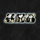 3D Lenticular Sticker - Peanuts - Snoopy Weightlifting