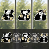 3D Lenticular Sticker - Peanuts - Snoopy Weightlifting