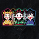 3D Lenticular Sticker - Demon Slayer - Zenitsu, Tanjiro & Inosuke (Geisha Disguise)