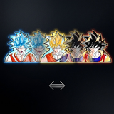 3D Lenticular Sticker - Dragon Ball - Goku (Goku Transformations (Super Saiyan Blue, Super Saiyan, Base))