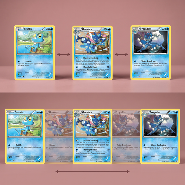 3D Lenticular Sticker - Pokémon - Froakie Frogadier Greninja TCG Card Art
