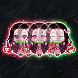 3D Lenticular Sticker - Demon Slayer - Nezuko Kamado Chibi Sticker Set