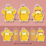3D Lenticular Sticker - Pokémon - Psyduck Flexing Muscles