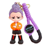 3D PVC Figure Keychain - K-Pop Girl Group Member In Orange Jacket