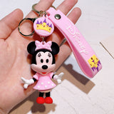 3D PVC Figure Keychain - Mickey and Friends - Minnie Mouse Pink Polka Dot Dress