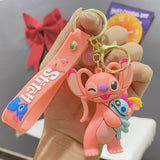 3D PVC Figure Keychain - Lilo & Stitch - Winking Angel Holding Scrump