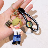 3D PVC Figure Keychain - One Piece Sanji - Sanji Chef Holding Pancakes