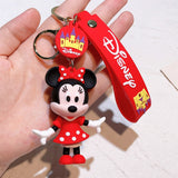 3D PVC Figure Keychain - Mickey and Friends - Minnie Mouse Red Dress