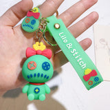 3D PVC Figure Keychain - Lilo & Stitch - Scrump Pink Bow Cross