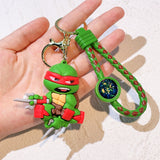 3D PVC Figure Keychain - Las Tortugas Ninja - Chibi Raphael Holding Sai