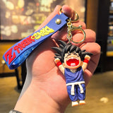 3D PVC Figure Keychain - Dragon Ball Z - Chibi Goku Blue Gi Yelling