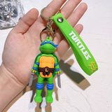 3D PVC Figure Keychain - Las Tortugas Ninja - Leonardo Holding Katanas