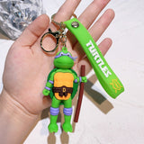 3D PVC Figure Keychain - Las Tortugas Ninja - Donatello Holding Bo Staff