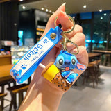 3D PVC Figure Keychain - Lilo & Stitch - Stitch Sitting On A Boba Tea Cup