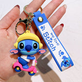 3D PVC Figure Keychain - Lilo & Stitch - Stitch Riding A Pink Scooter