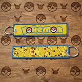 Embroidery Keychain - Pokémon - Pikachu (Logo & Faces Pattern)
