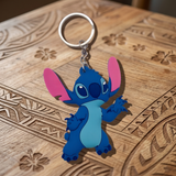 PVC Keychain - Lilo & Stitch - Stitch Leaning Side , Mouth Closed