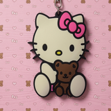 PVC Keychain - Sanrio - Hello Kitty With Brown Teddy Bear