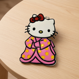 PVC Keychain - Sanrio - Hello Kitty In Pink Polka Dot Kimono