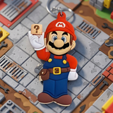 PVC Keychain - Super Mario - Builder Mario With Block