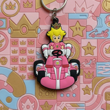 PVC Keychain - Mario Kart - Princess Peach In Pink Kart