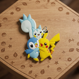 PVC Keychain - Pokémon - Pikachu, Piplup & Pachirisu