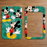 ID Card Badge Holder - Mickey Mouse & Friends - Mickey Poses On Green Background