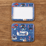 ID Card Badge Holder - Lilo & Stitch - Multiple Stitch Poses On Blue Horizontal
