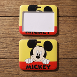 ID Card Badge Holder - Mickey & Friends - Peeking Mickey Mouse With Logo Text