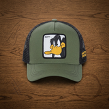 Baseball Cap - Looney Tunes - Daffy Duck Olive Green Side Profile Patch