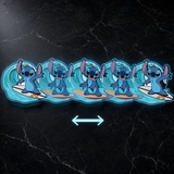 3D Lenticular Sticker - Lilo & Stitch - Stitch Surfing