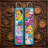 Embroidery Keychain - Alice in Wonderland - Alice And Cheshire Cat