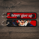 Embroidery Keychain - Black Clover - Asta Never Give Up